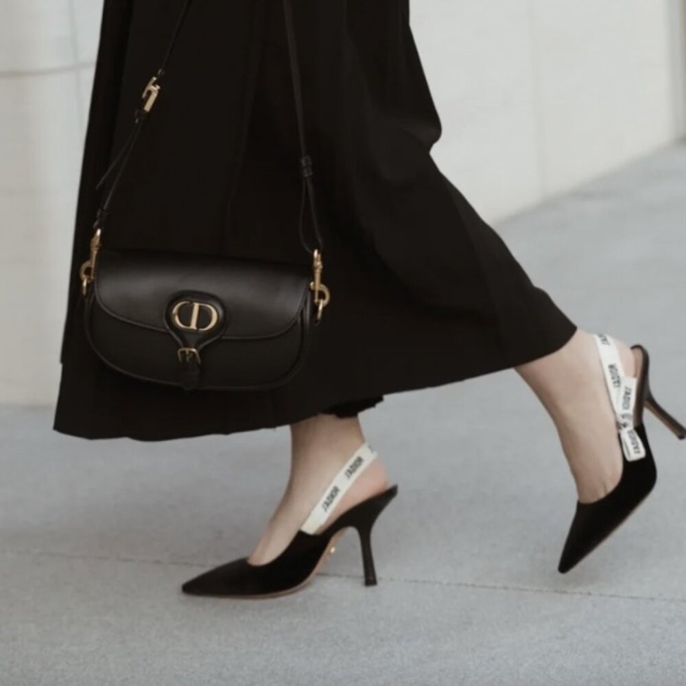 Dior J'adior Black Technical Fabric Pumps
